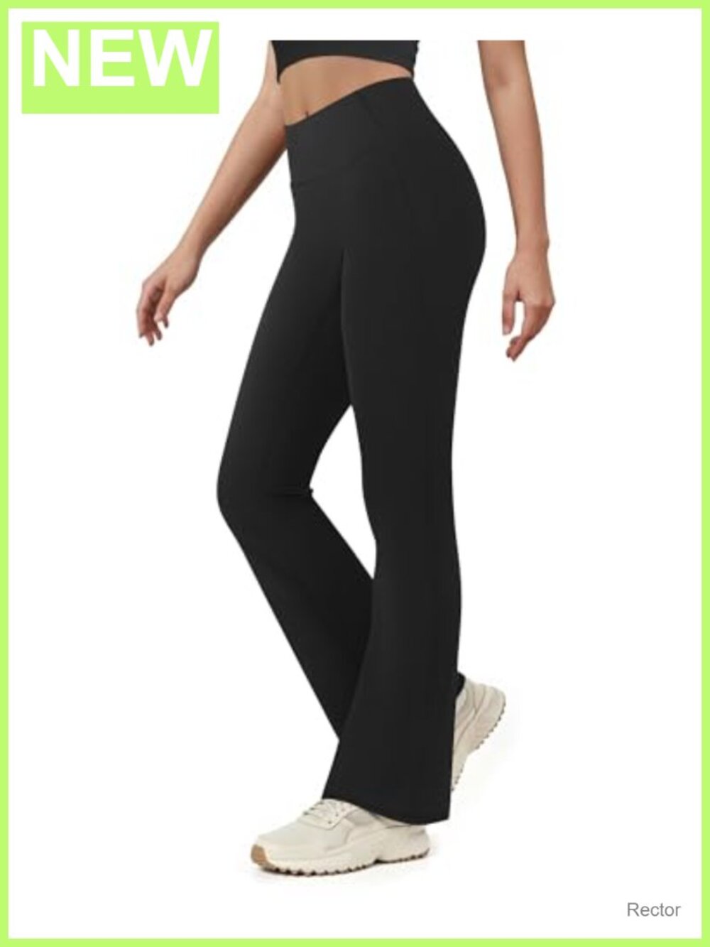High Waisted Flare Leggings Bootcut Yoga Pants 4-Way Stretch Seamless Front